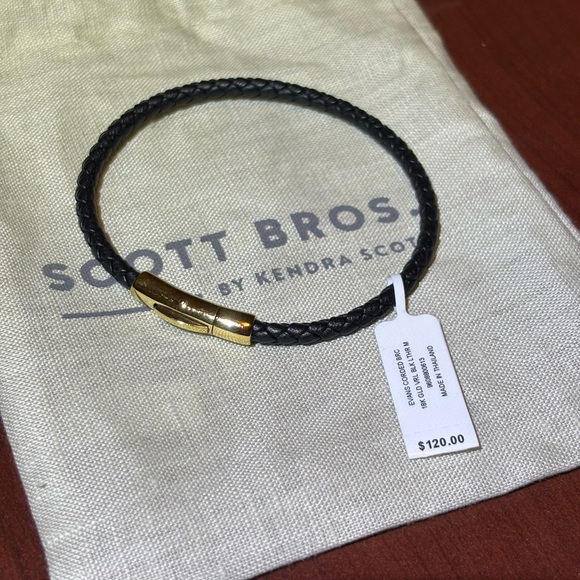 Kendra Scott Scott Bros Evans Black Leather Bracelet